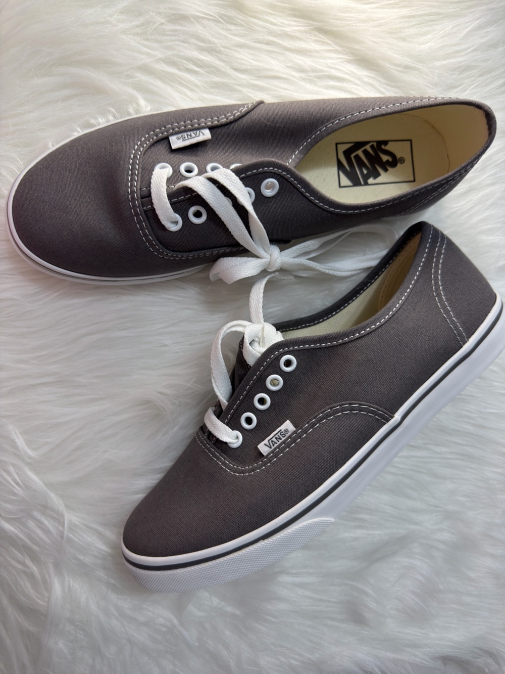 Vans Canvas Sneakers - Gray with White Laces